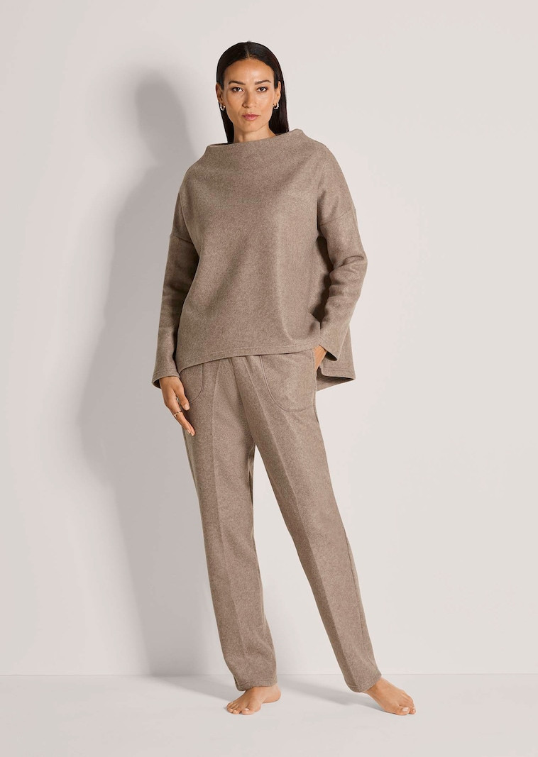 Taupe Textured Knit Loungewear Set Taupe Textured Knit Loungewear Set — Fleece Outfits 2027
