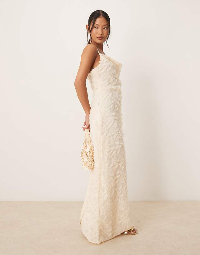 Cream Textured Maxi Dress with Cowl Neckline Cream Textured Maxi Dress with Cowl Neckline — Graduation Party Outfits 2027