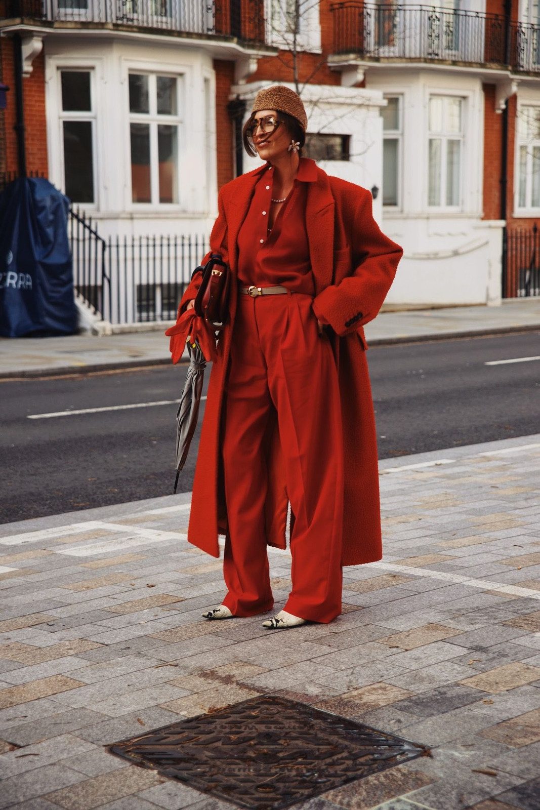 Monochromatic Red Wool Coat and Trousers Monochromatic Red Wool Coat and Trousers — London Outfits 2027