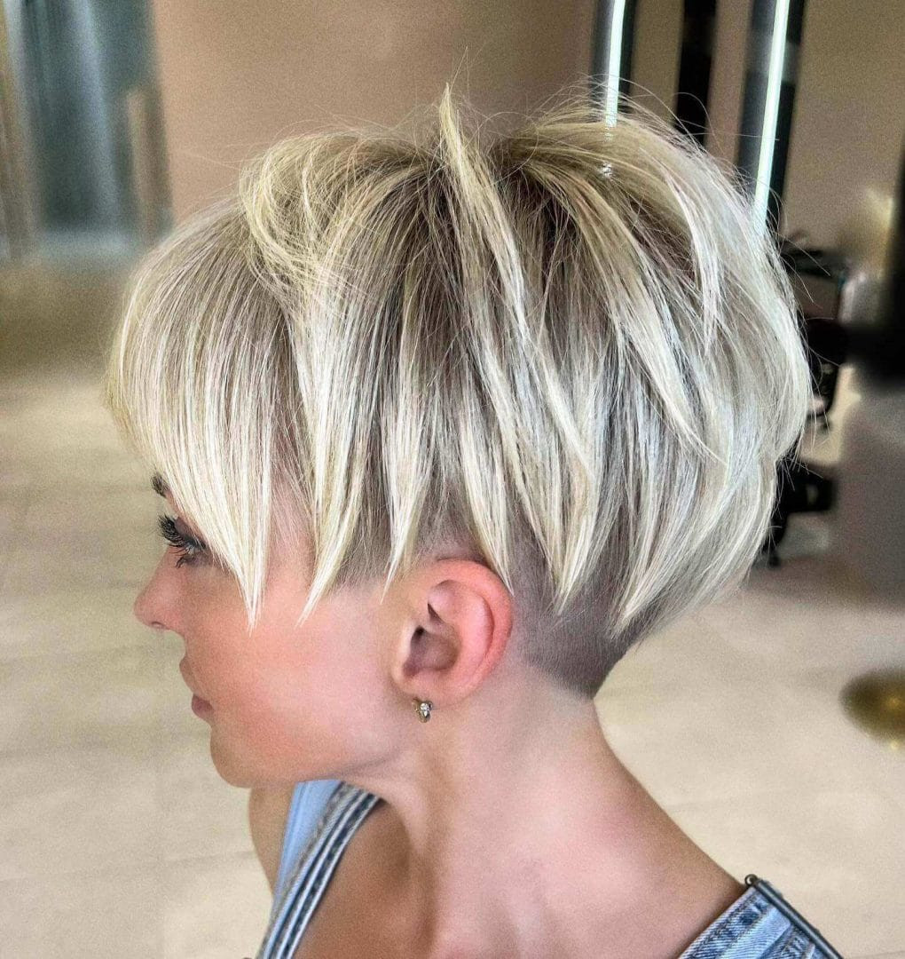 Ash Blonde Undercut Pixie With Root Shadow Ash Blonde Undercut Pixie With Root Shadow — Balayage Pixie 2027