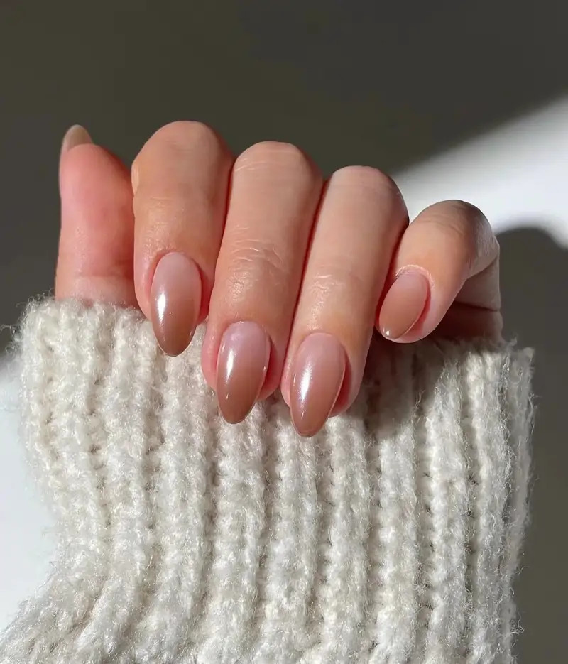 Warm Nude Gradient Ombre Almonds Warm Nude Gradient Ombre Almonds — Nude Nails 2027