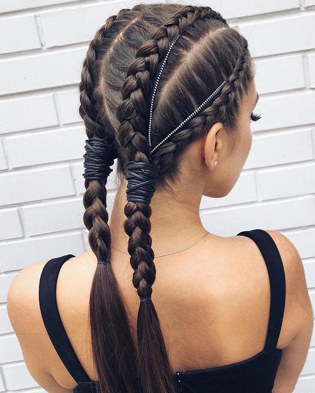 Intricate Two Braids Dark Brown Intricate Two Braids Dark Brown — Running Hairstyles 2027