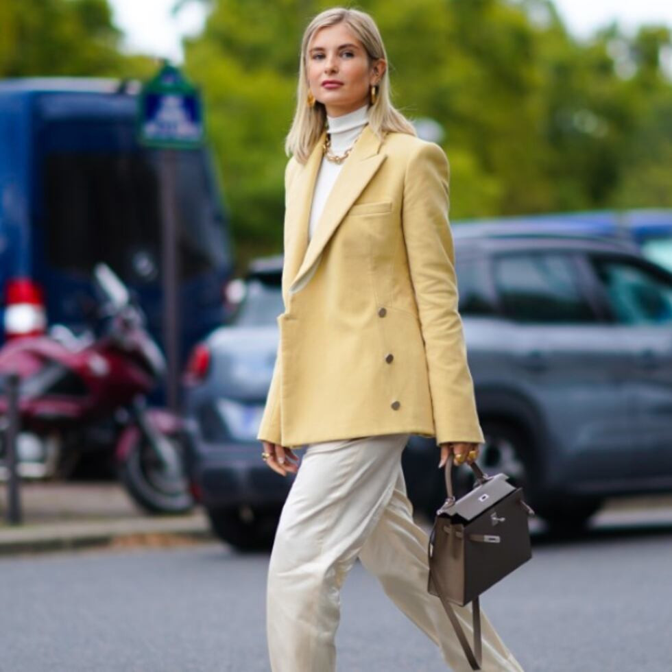 Chic Statement: Yellow Blazer with Satin Trousers — Spring Capsule Wardrobe 2027