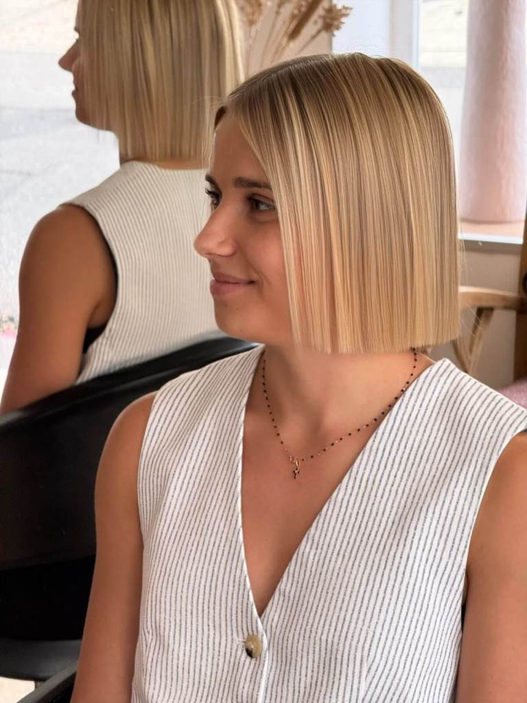 Blonde Bob with Subtle Highlights Blonde Bob with Subtle Highlights — Jaw Length Bob 2027