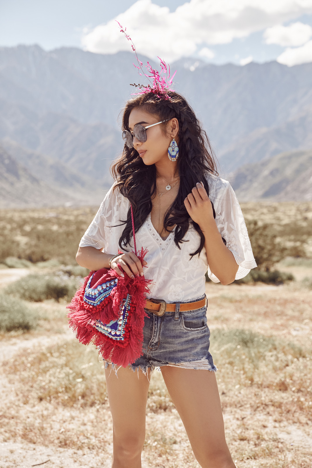White Lace Top and Denim Shorts for Casual Cool White Lace Top and Denim Shorts for Casual Cool — Palm Springs Outfits 2027