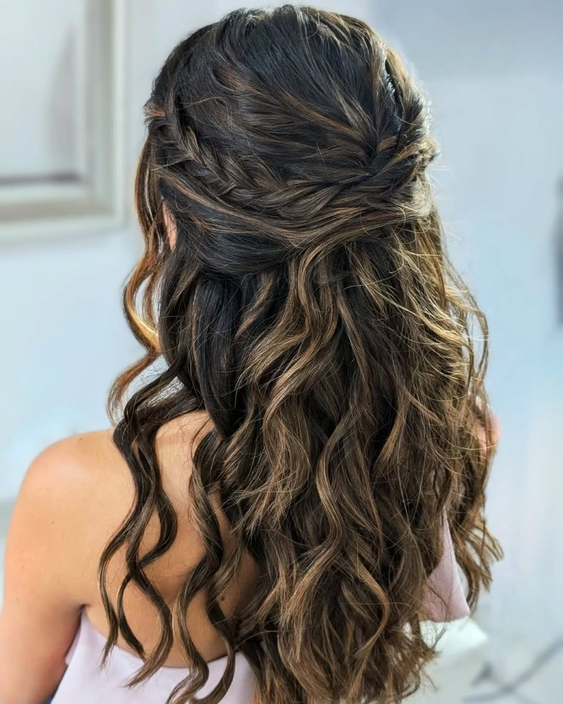 Twisted Crown Half Updo — Wedding Guest Updos 2027