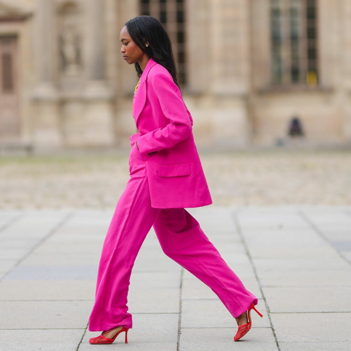 Hot Pink Oversized Blazer and Trousers Set Hot Pink Oversized Blazer and Trousers Set — Wedding Guest Outfits 2027