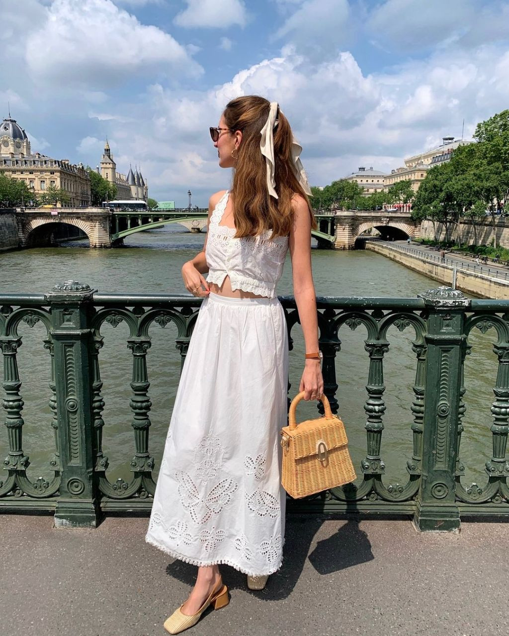 Broderie Anglaise Set with Espadrille Flats Broderie Anglaise Set with Espadrille Flats — Paris Outfits 2027