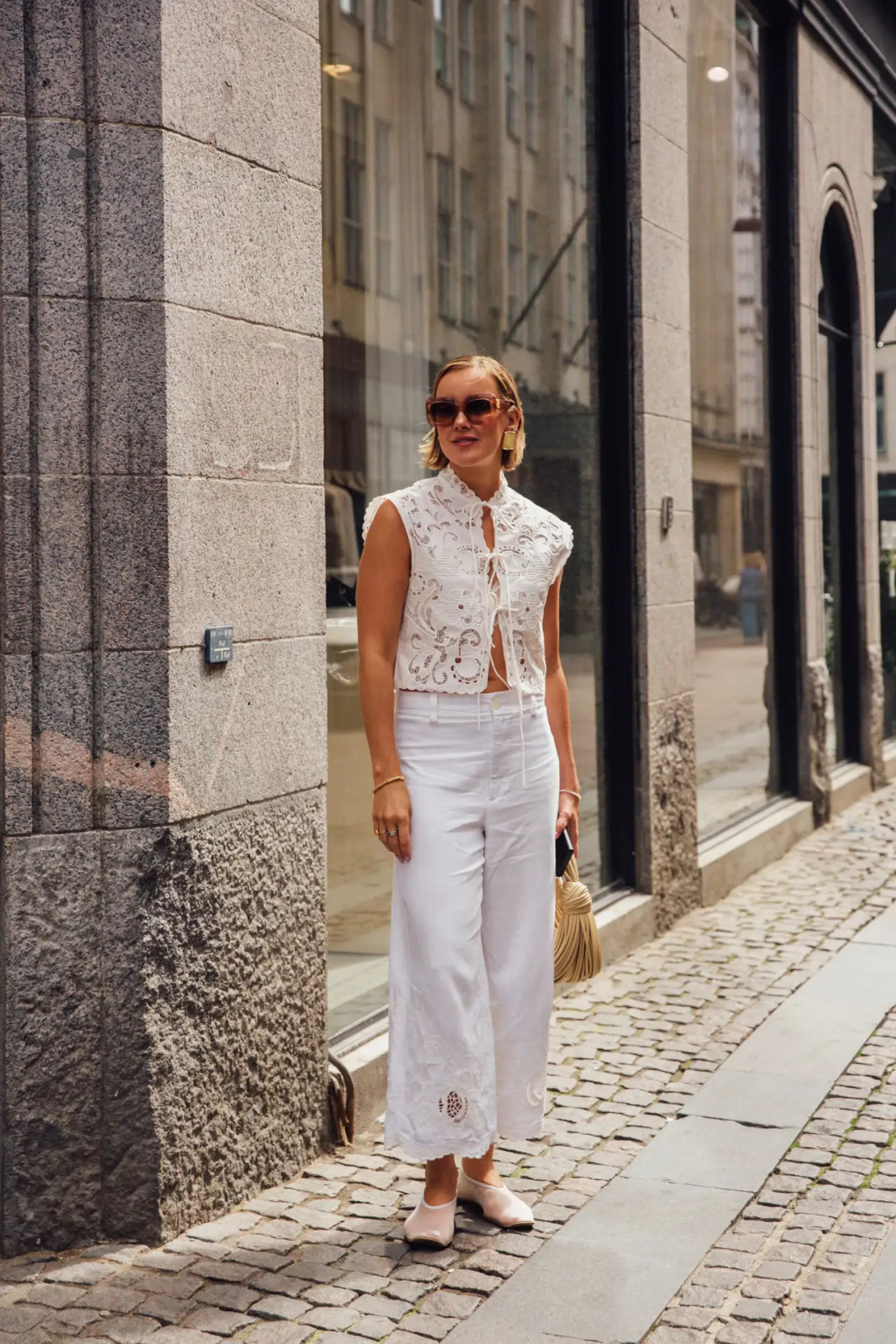 Lace Cropped Top with Wide-Leg White Pants Lace Cropped Top with Wide-Leg White Pants — Summer Outfits 2027 for Women Over 50