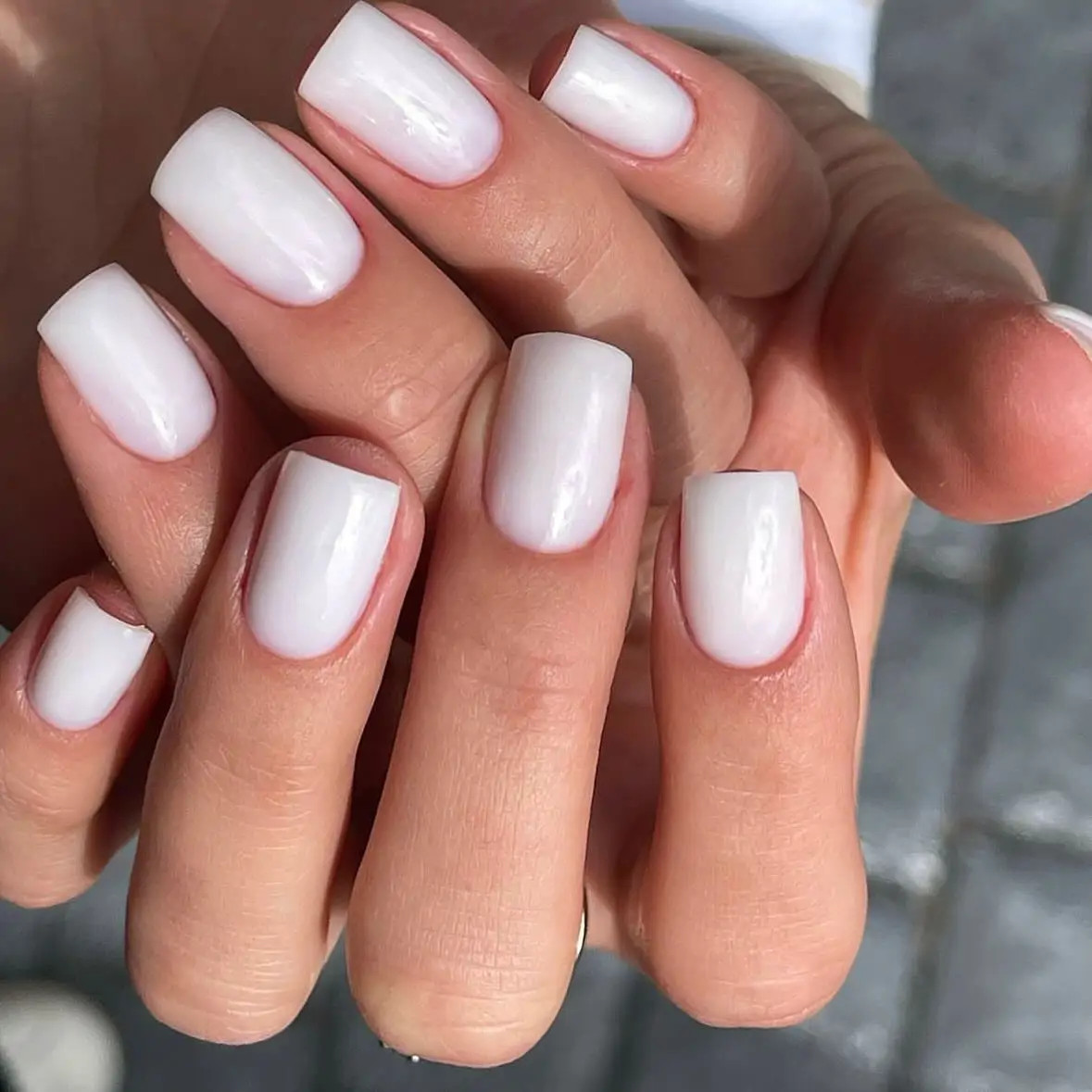 Vibrant Opaque Bright White Vibrant Opaque Bright White — Short Square Nails 2027