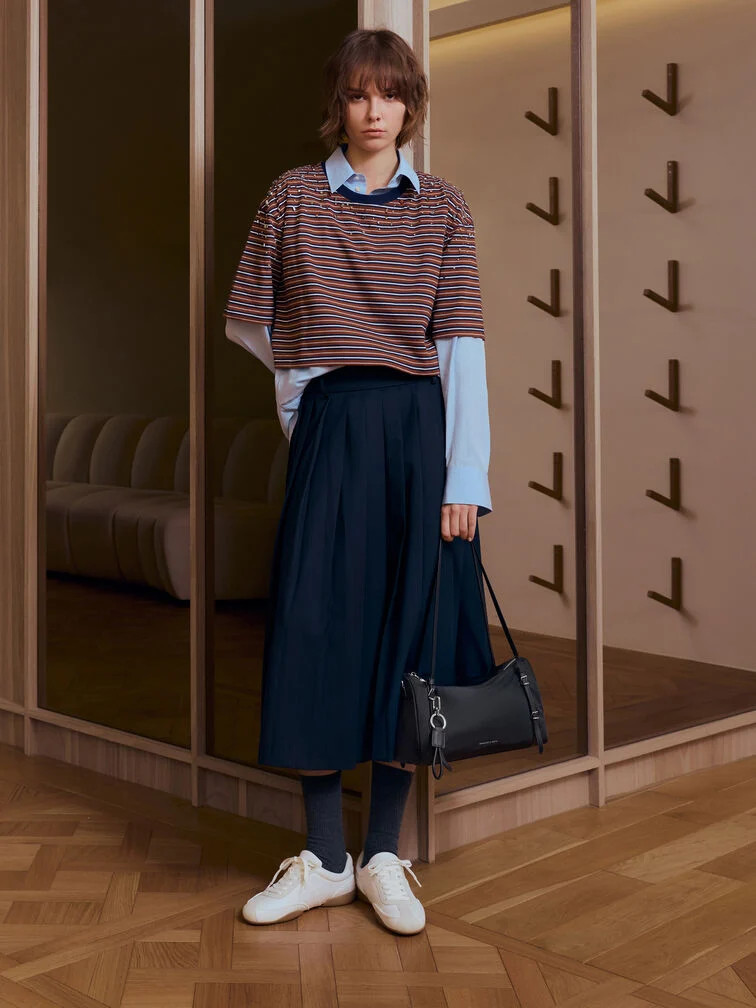 Layered Tops and Pleated Skirt for a Preppy Winter Ensemble Layered Tops and Pleated Skirt for a Preppy Winter Ensemble — Winter Outfits 2027 for School