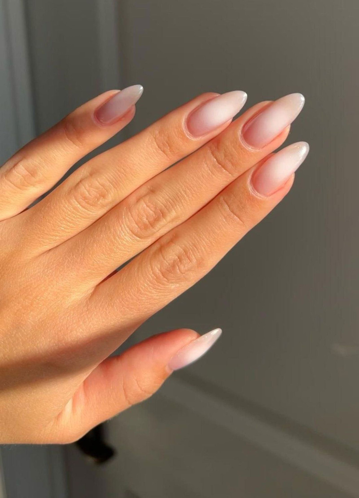 Sheer Milky Pink Base With Gold Foil Visual Idea Sheer Milky Pink Base With Gold Foil Visual Idea — Engagement Nails 2027