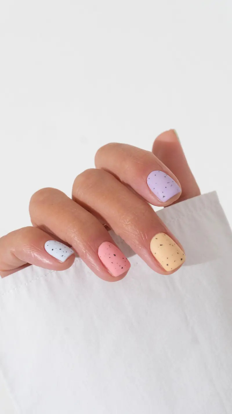 Speckled Confetti-Like Art On All Nails Visual Idea Speckled Confetti-Like Art On All Nails Visual Idea — Pastel Nails 2027
