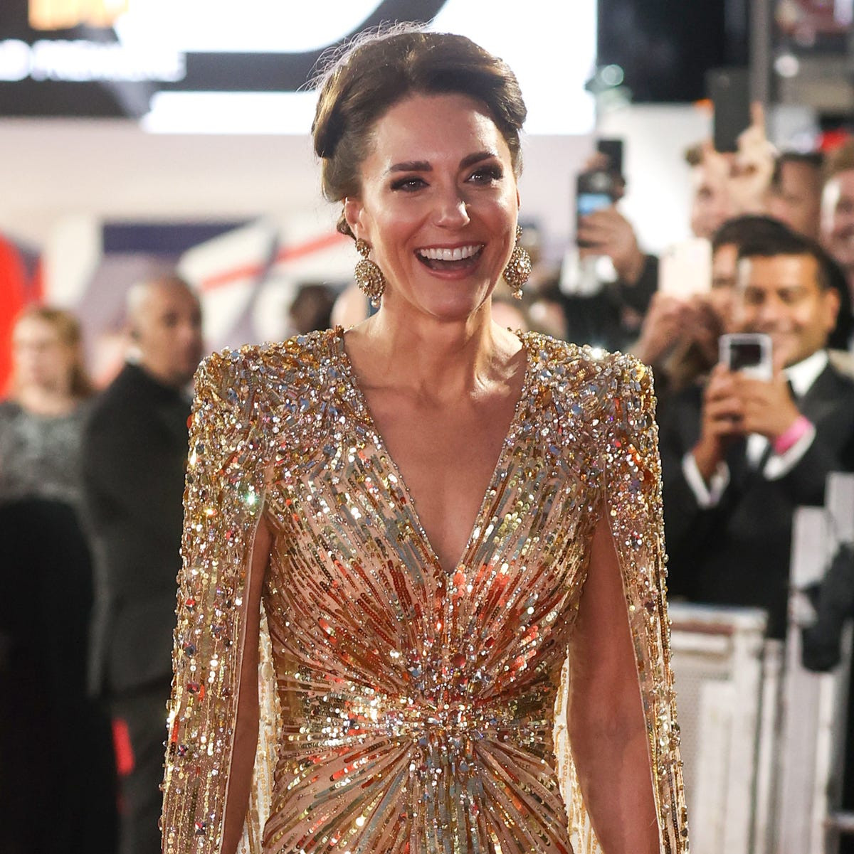 Plunging Neckline Gold Sequin Gown with Cape Sleeves Plunging Neckline Gold Sequin Gown with Cape Sleeves — Gold Dress Outfits 2027