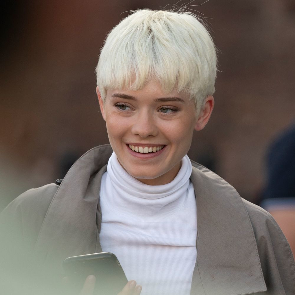 Textured White With A Short Fringe Textured White With A Short Fringe — White Hair 2027