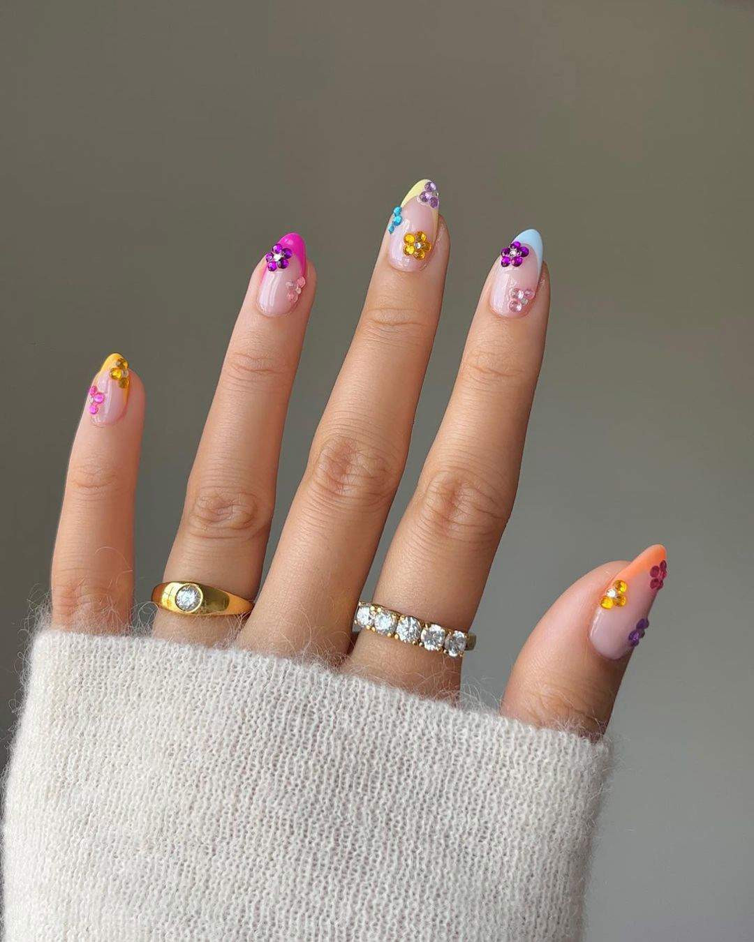 Gradient French Tips With Floral Charms Gradient French Tips With Floral Charms — Nails 2027 for Everyday