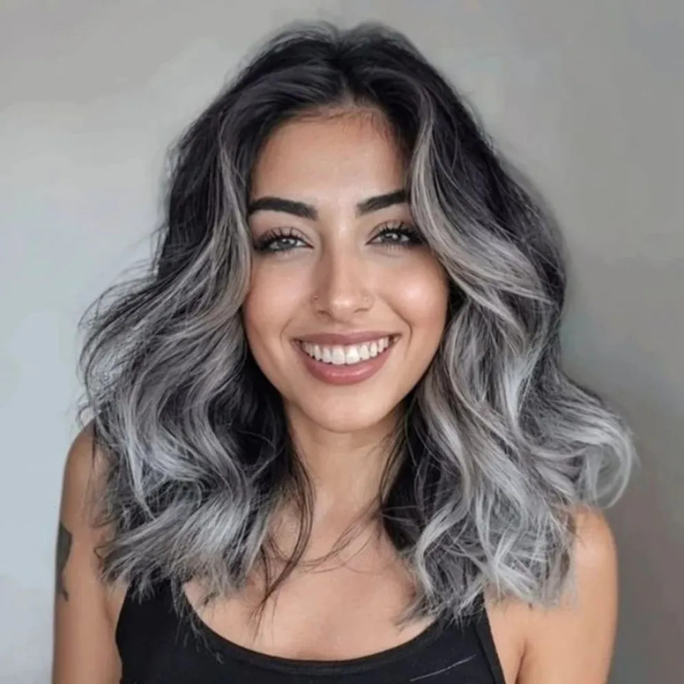 Collarbone Visual Idea — Gray Hair Color 2027
