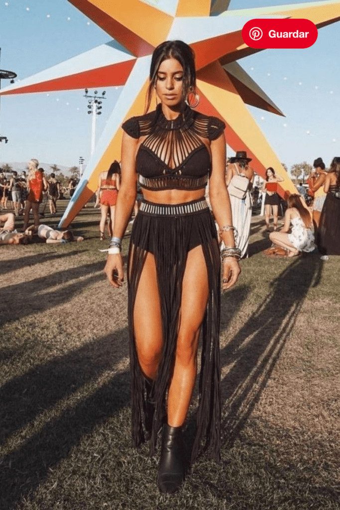 Fringed Skirt with High Slits and Bralette — Summer Country Concert Outfits 2027