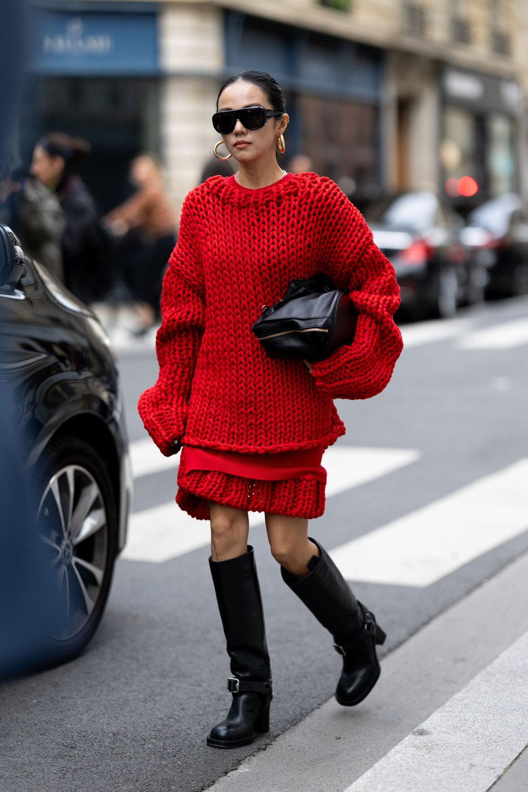 Statement Knit: Red Sweater Dress with Knee-High Boots — Spring Capsule Wardrobe 2027
