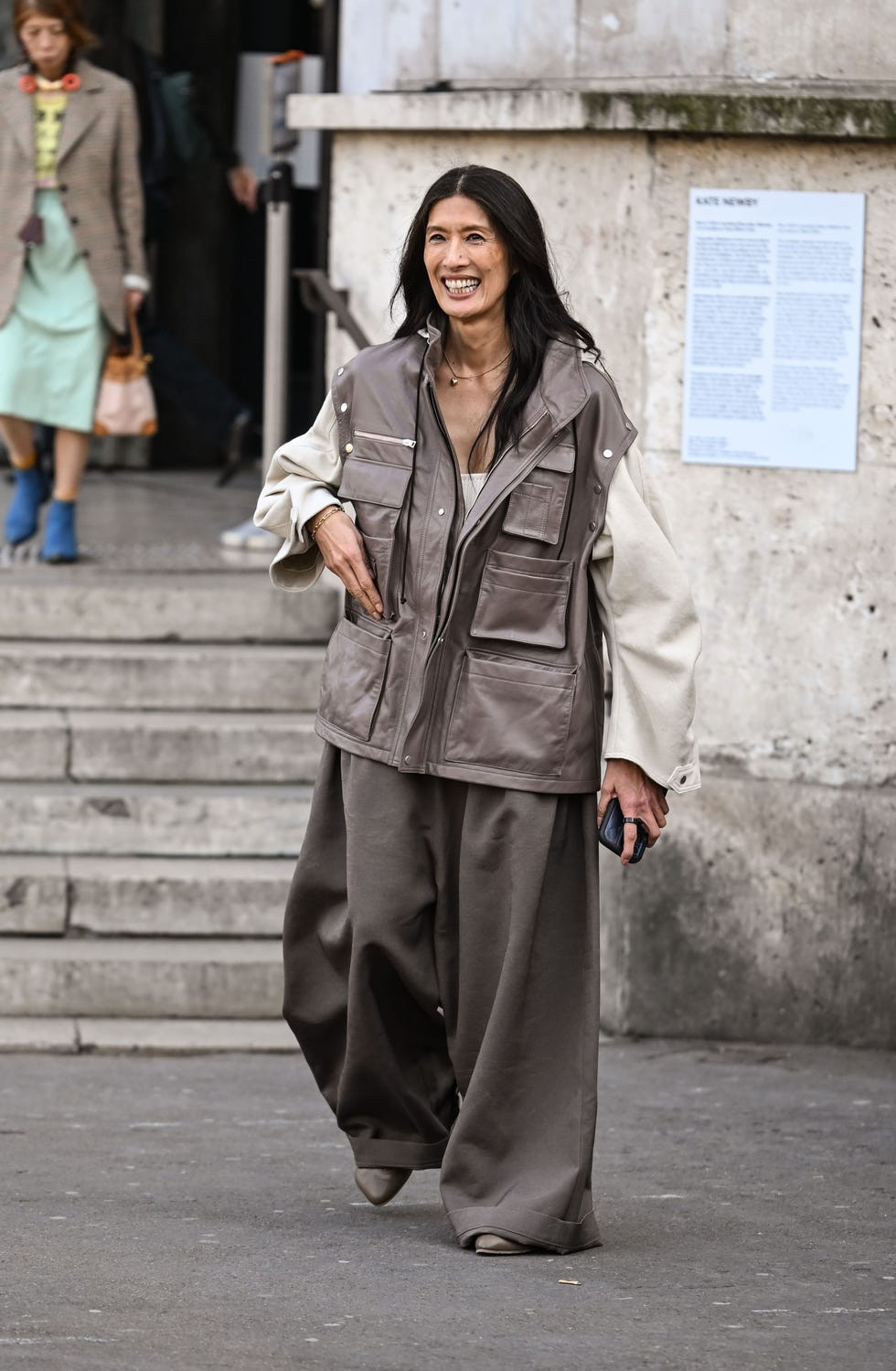 Oversized Utility Vest with Taupe Wide-Leg Trousers Oversized Utility Vest with Taupe Wide-Leg Trousers — Wide Leg Pants Outfits 2027