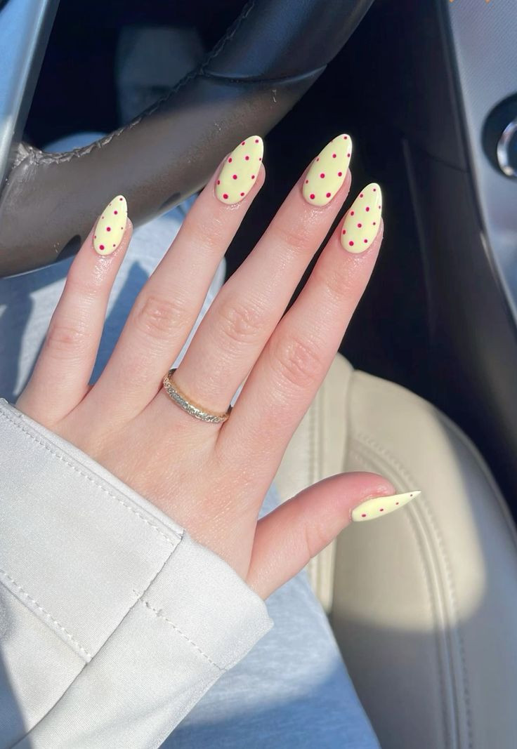 Red Polka Dots Visual Idea Red Polka Dots Visual Idea — Yellow Summer Nails 2027
