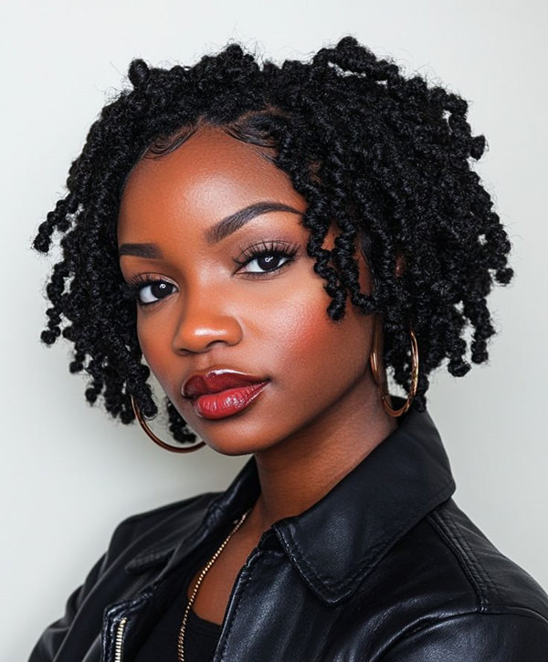 Bouncy Twist Braids with Gold Beads Bouncy Twist Braids with Gold Beads — Bob Braids 2027