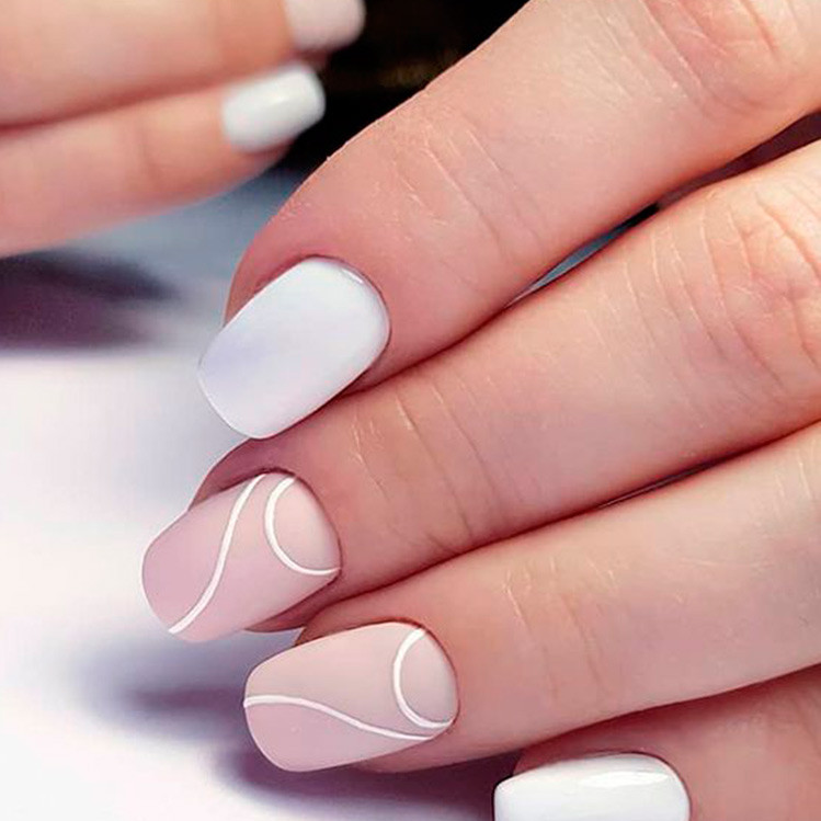 Matte Visual Idea — Short Wedding Nails 2027