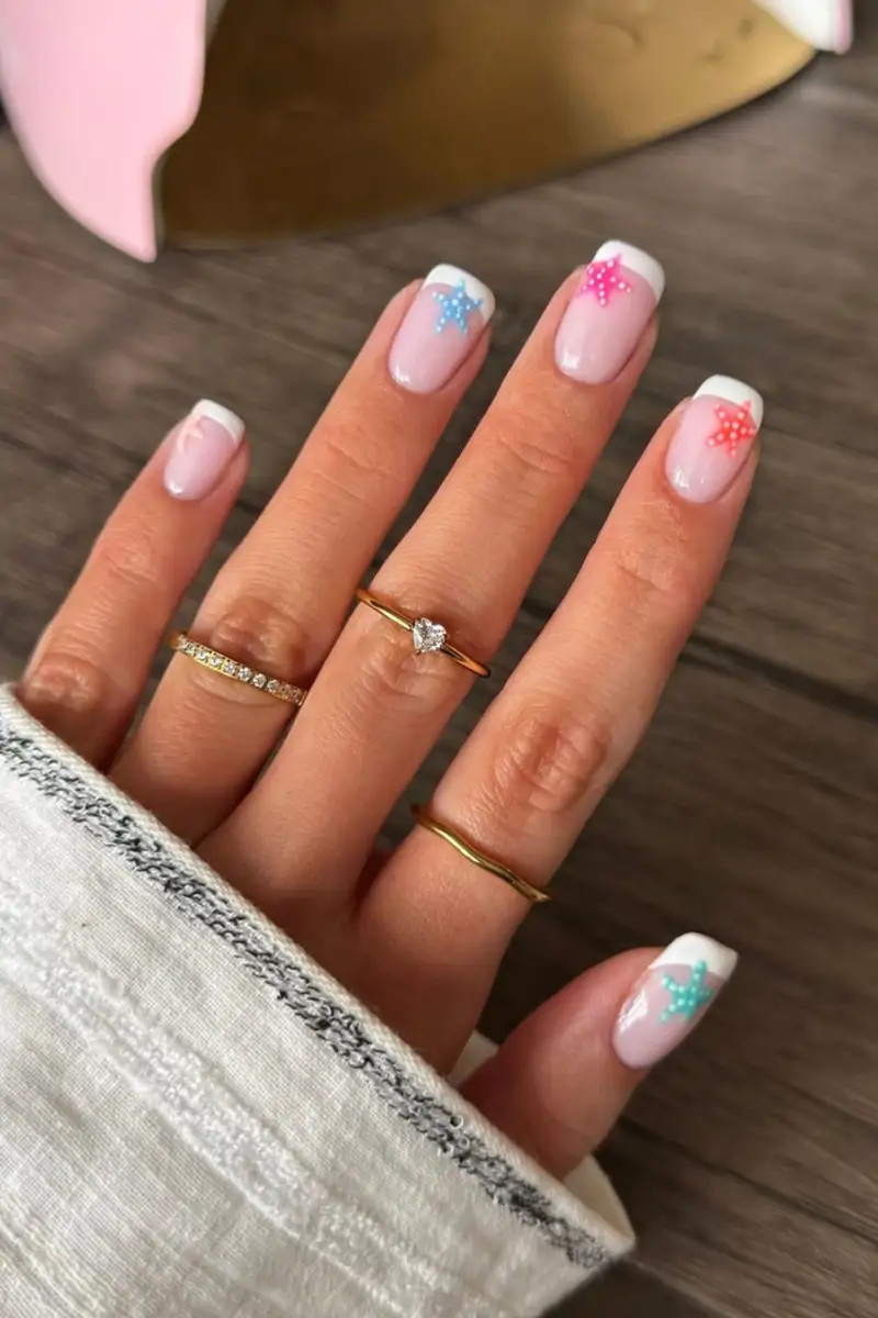Sheer Nude White Light Blue Coral Pink Visual Idea Sheer Nude White Light Blue Coral Pink Visual Idea — Simple Summer Nails 2027