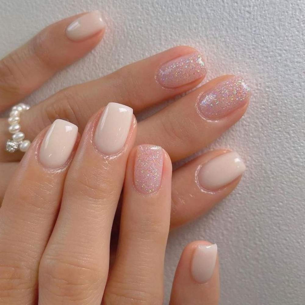 Scattered Pearls And Gold Microbeads Visual Idea Scattered Pearls And Gold Microbeads Visual Idea — Engagement Nails 2027