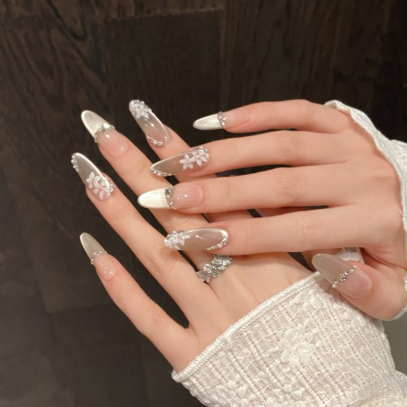 Beige Nude Gold Clear Visual Idea Beige Nude Gold Clear Visual Idea — Spring Press On Nails 2027