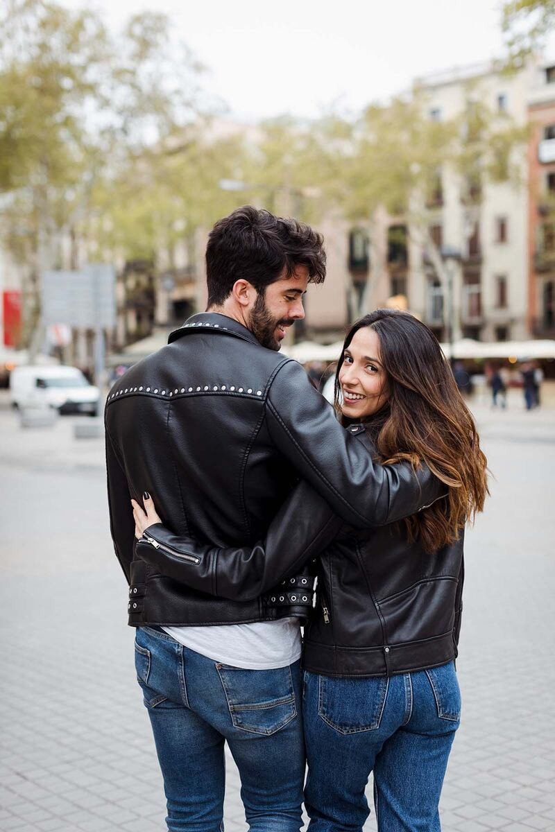 Coordinated Couple's Style: Leather Jackets and Denim — Casual Valentines Outfits 2027