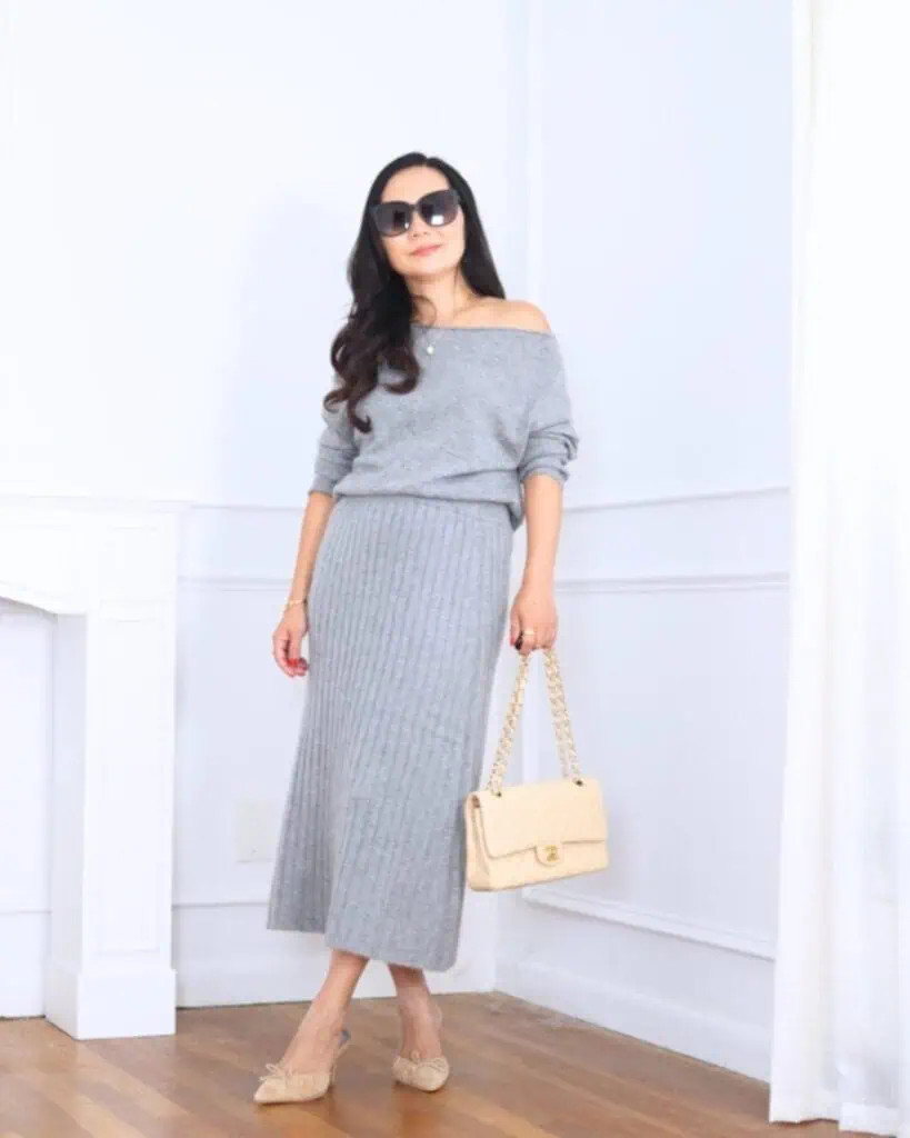 Off-The-Shoulder Sweater Outfit Idea Off-The-Shoulder Sweater Outfit Idea — Outfits 2027 for Short Women