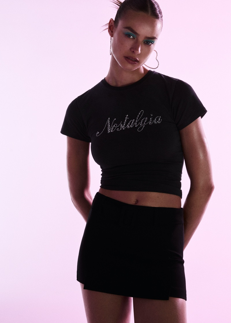 Rhinestone Cropped Top and Mini Skirt: Y2K Going-Out Glam Rhinestone Cropped Top and Mini Skirt: Y2K Going-Out Glam — 2000s Outfits 2027