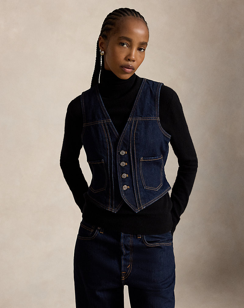 Denim Vest Over Turtleneck and Jeans for a Layered Casual Look Denim Vest Over Turtleneck and Jeans for a Layered Casual Look — Savannah Outfits 2027