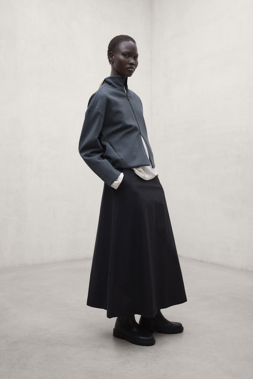 Zip-Up Jacket and Maxi Skirt for Textured Layers — Austin Outfits 2027