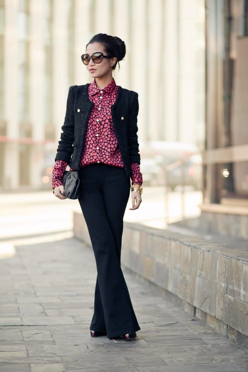 Creative Interview Style: Tweed Jacket and Patterned Blouse Creative Interview Style: Tweed Jacket and Patterned Blouse — Interview Outfits 2027