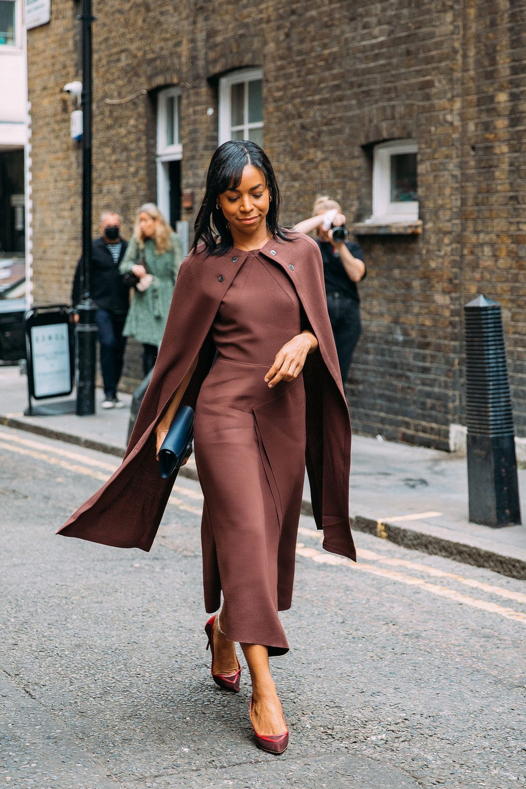 Dramatic Chocolate Brown Cape Dress Dramatic Chocolate Brown Cape Dress — Chocolate Brown Outfits 2027