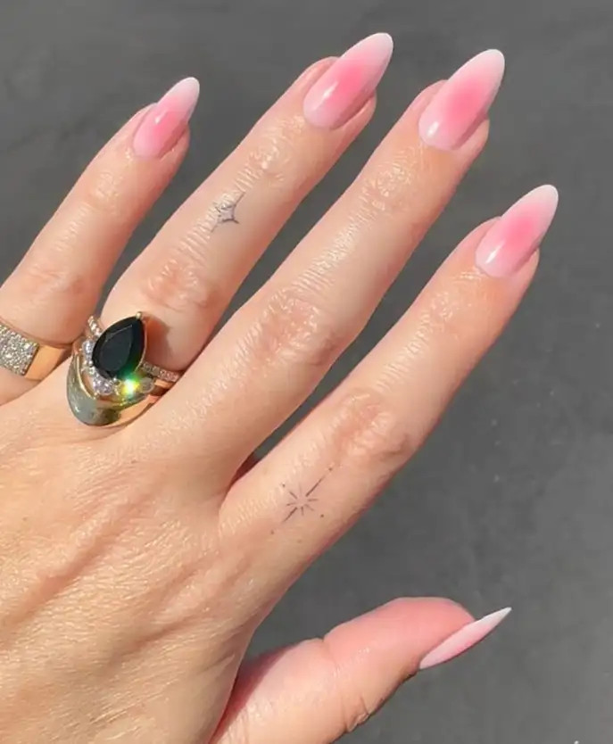 Soft Pink To Sheer White Stiletto Nails — Aura Nails 2027