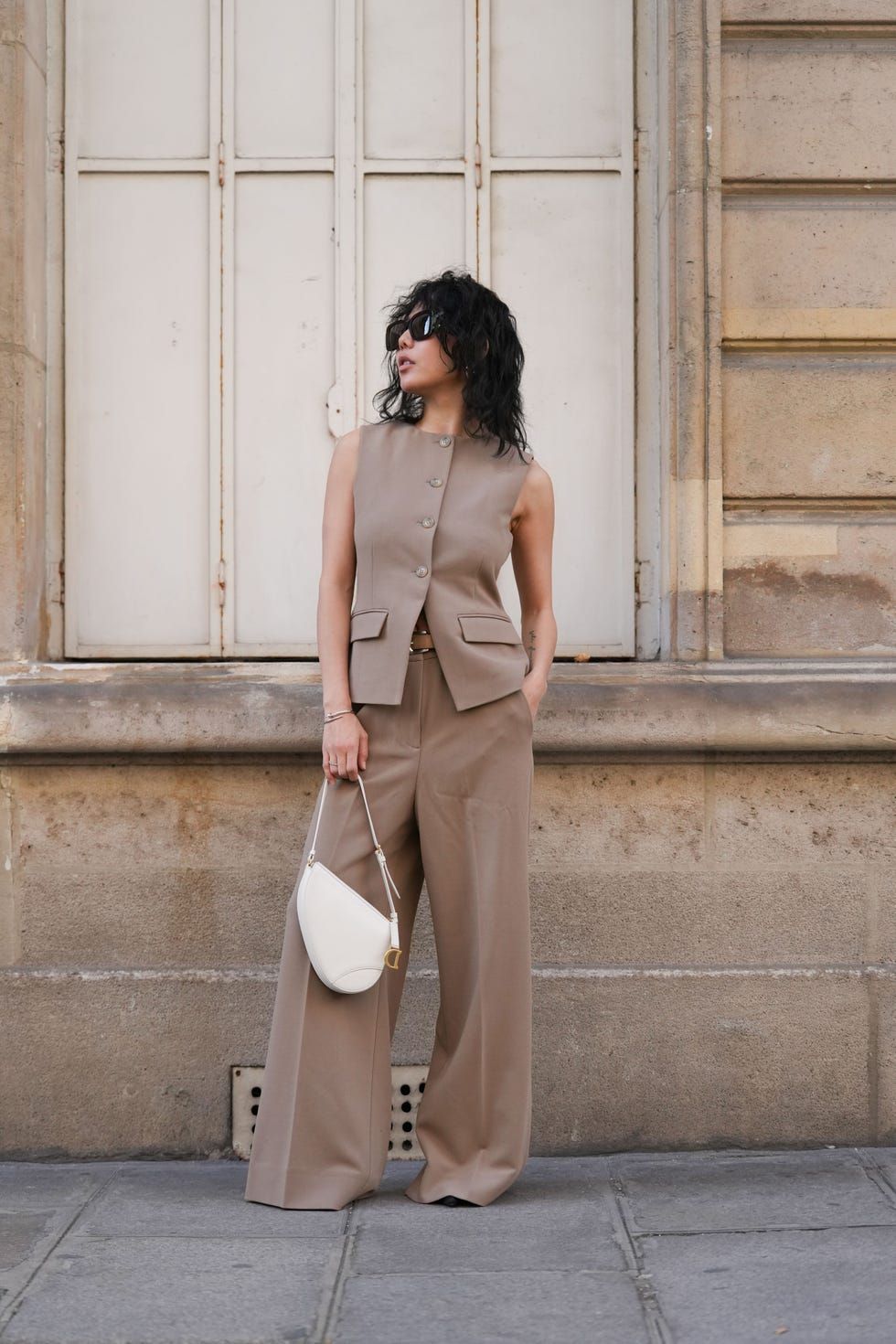 Tailored Taupe Vest and Wide-Leg Trousers Tailored Taupe Vest and Wide-Leg Trousers — Vest Outfits 2027