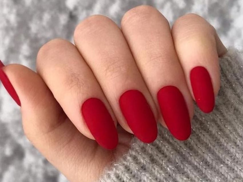 Matte Visual Idea Matte Visual Idea — Winter Red Nails 2027