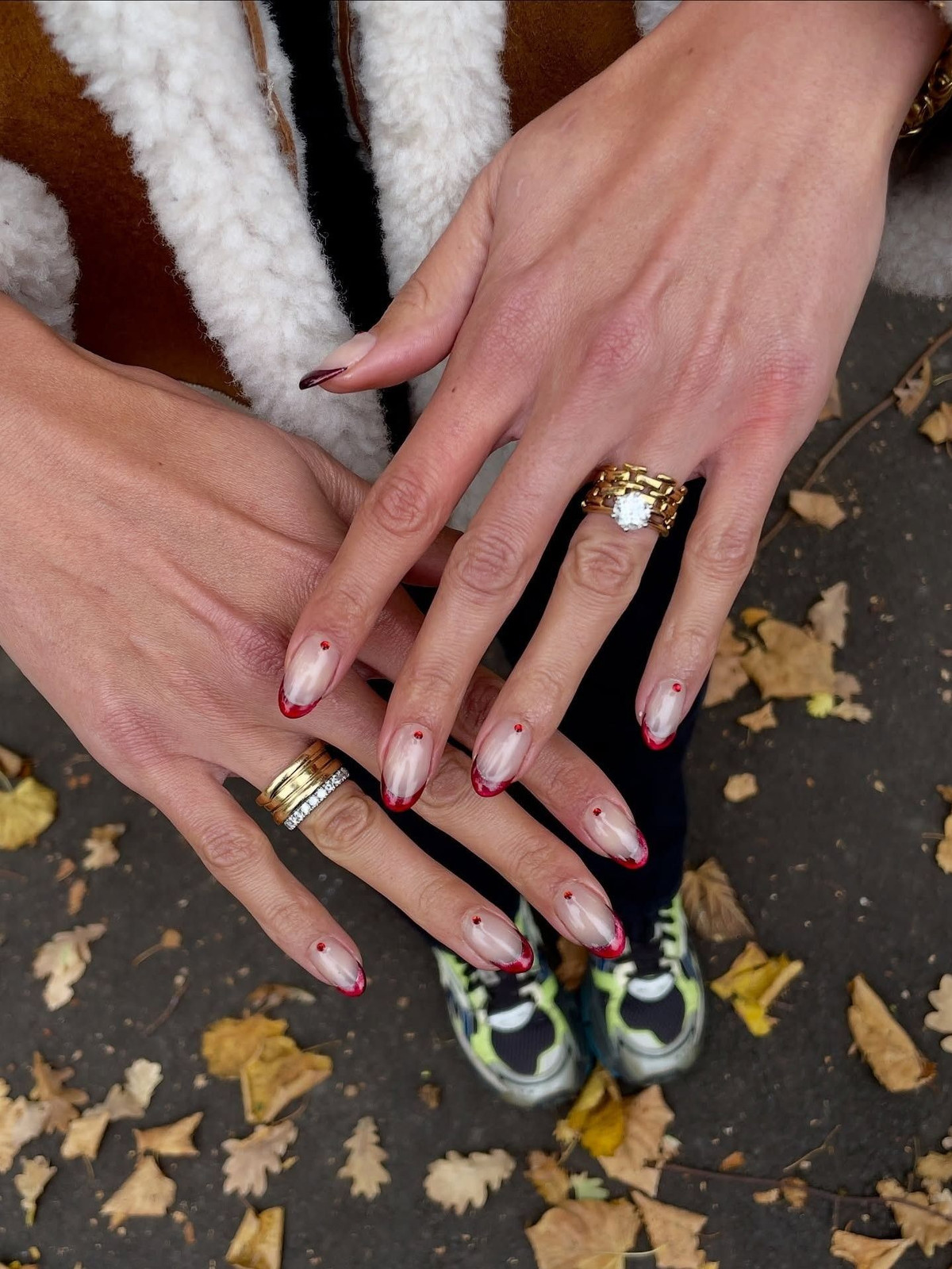 Small Red Dots Near The Cuticle Visual Idea — Fall to Winter Nails 2026