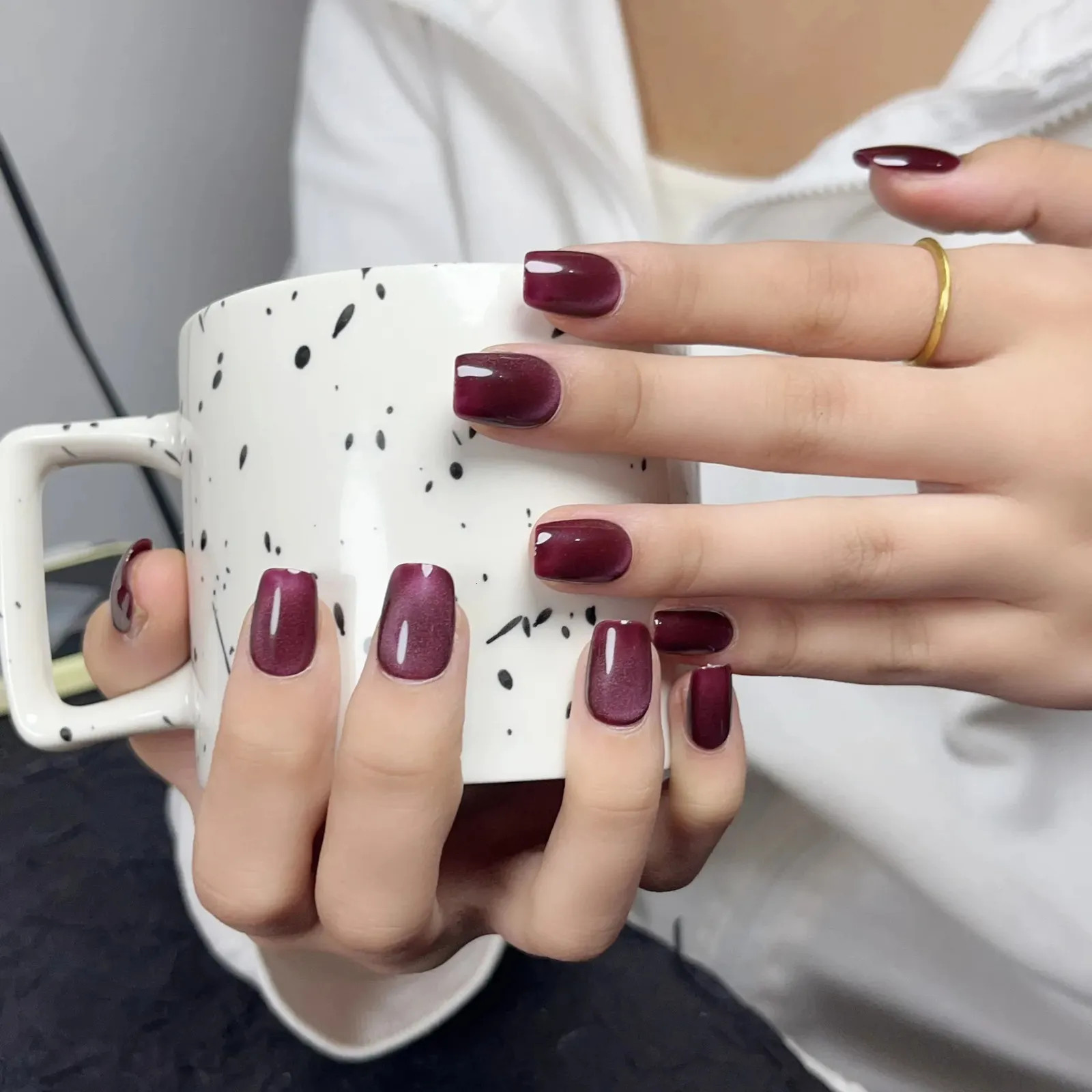 Deep Plum Cat-Eye Nails — Fall to Winter Nails 2026