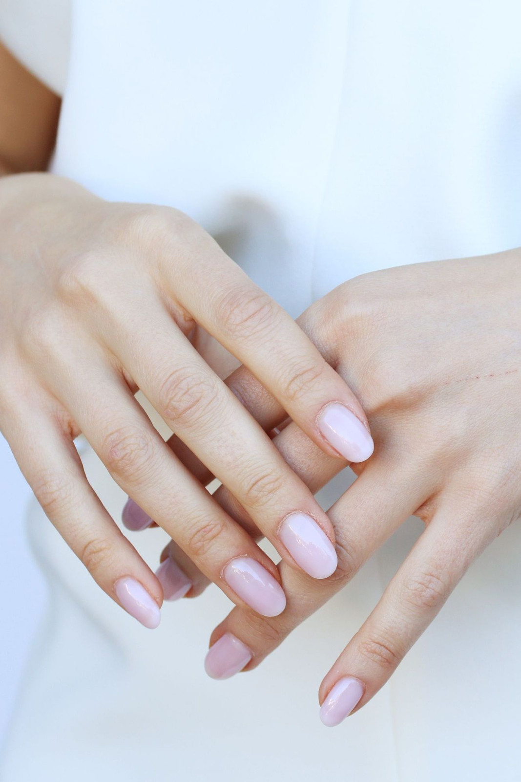 Milky Opaque Baby Pink Short Ovals — Baby Pink Nails 2027