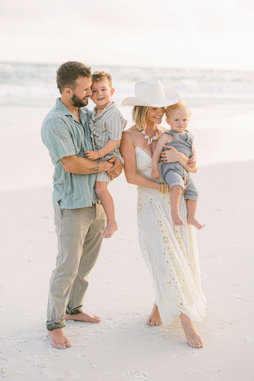 Cream Maxi Dress and Wide-Brimmed Hat for Elegant Beach Family Portraits Cream Maxi Dress and Wide-Brimmed Hat for Elegant Beach Family Portraits — Family Photo Outfits Beach 2027