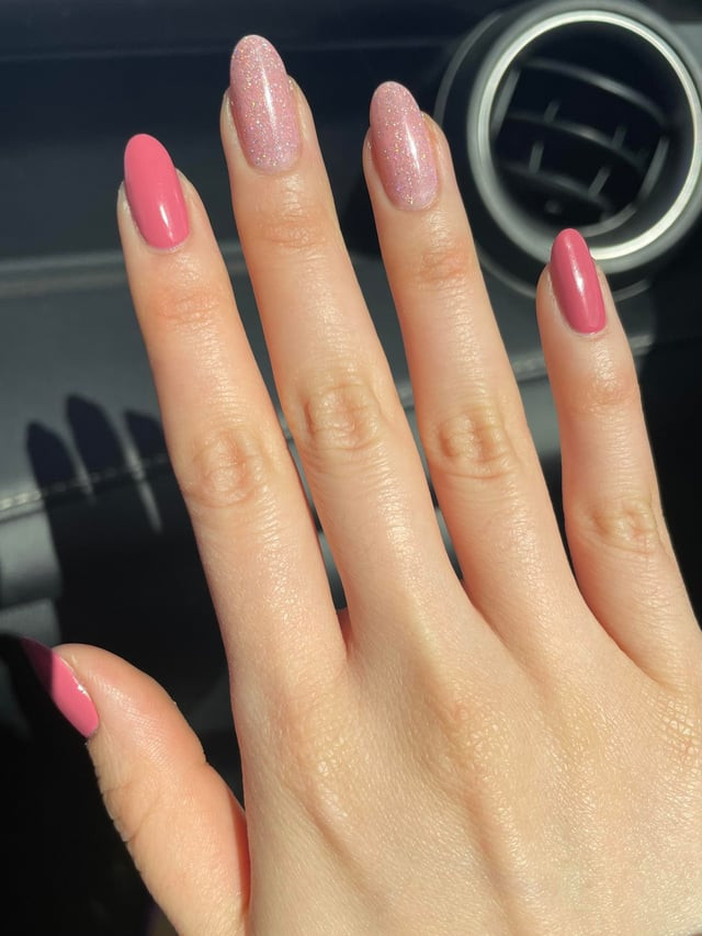 Glitter On Accent Nails Visual Idea Glitter On Accent Nails Visual Idea — Pink Valentines Nails 2027