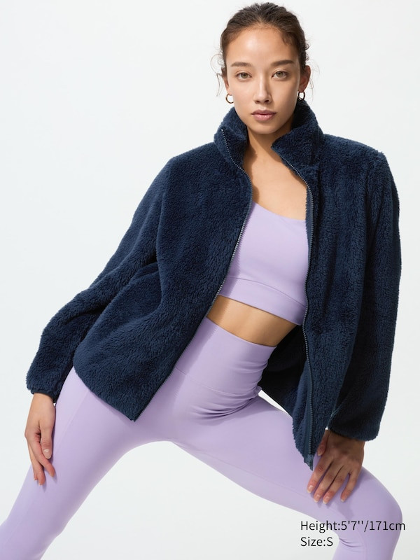Navy Fleece Jacket with Lilac Athleisure Set Navy Fleece Jacket with Lilac Athleisure Set — Fleece Outfits 2027