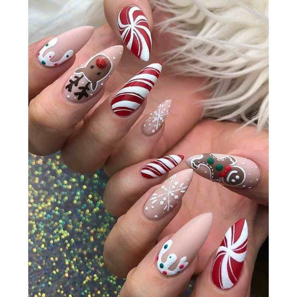 Long Stiletto Christmas Character Art Long Stiletto Christmas Character Art — Christmas Nails 2026