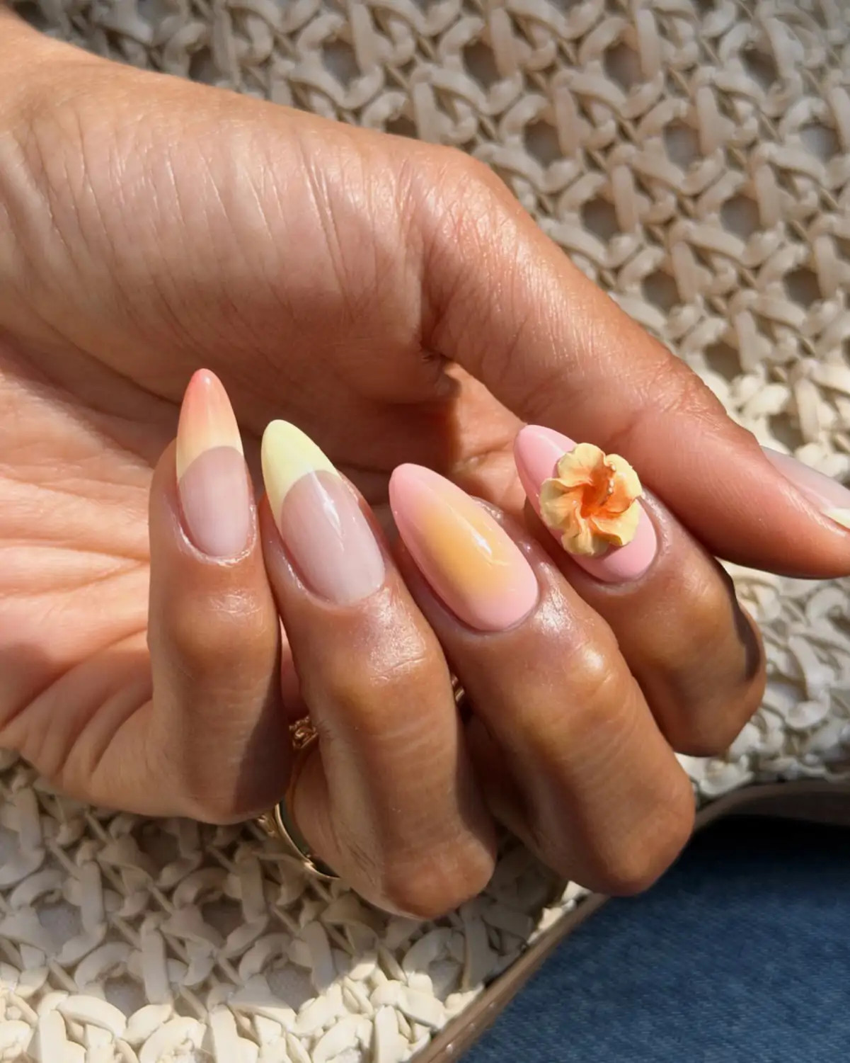 3D Floral Pastel Gradient French Tips 3D Floral Pastel Gradient French Tips — Spring Floral Nails 2027