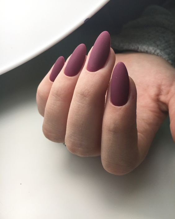 Long Almond Matte Berry Nails Long Almond Matte Berry Nails — Winter Matte Nails 2027