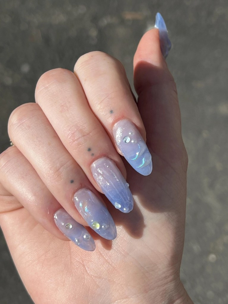 Lavender Blue Jelly Stiletto Nails Lavender Blue Jelly Stiletto Nails — Summer Jelly Nails 2027
